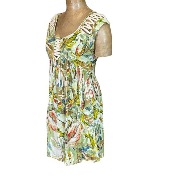 CHELSEA & VIOLET Valley Floral Rope Mini Tropical Sun Dress Sz L #349H - Picture 5 of 10
